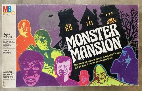 Vintage 1981 Milton Bradley Universal Monster Mansion Board Game - Complete RARE
