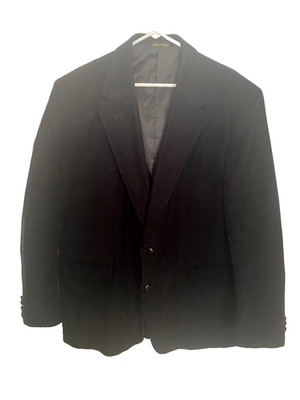 VTG Men 50L Western Jacket Circle S Cowboy Black Corduroy Sport Coat Elbow Patch