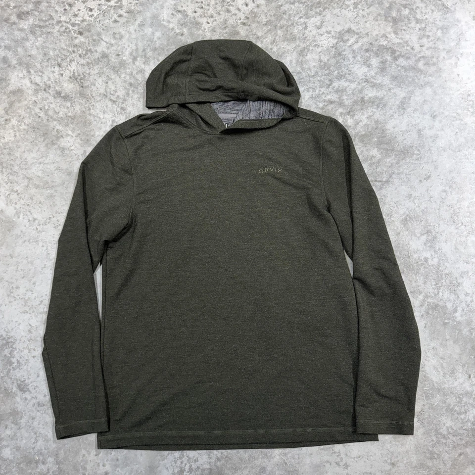 Sudadera con Capucha Orvis Para Hombre Pequeña Colección Verde Pullover Ligero Manga Larga Foto 2 de 4