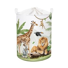 Safari Animals Baby Laundry Hamper Collapsible Clothes Kids Storage Basket Gi...