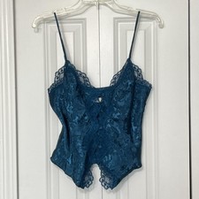 Victoria's Secret Gold Label Vintage Camisole Tank Top Small Jacquard Lace Satin