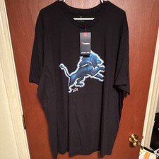 Fanatics Detroit Lions NFL Football Shirt Men's Black Blue Officially Licensed
