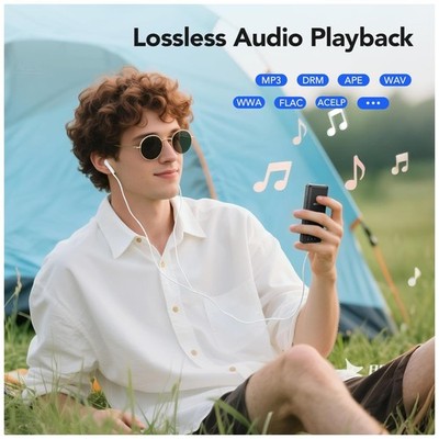 Slim Design 64GB MP3 Player - 65H Playback - Black