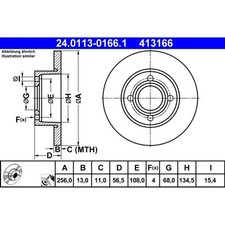 2x ATE 24.0113-0166.1 Bremsscheibe für AUDI 80 8C2 B4 8C5 Bremsscheiben