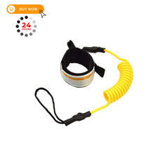 Tookie Surfboard Leash, Coiled Sup Leash Leg Rope, Straight free size, Yellow
