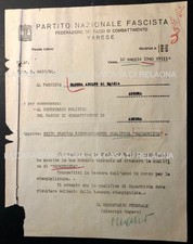 FASCISMO FEDERAZIONE FASCI DI CAMBATTIMENTO- QUALIFICA SQUADRISTA - ANNO 1940