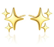 Gold Stud Earrings Sterling Silver Post Earrings Star Stud Earrings for Women...