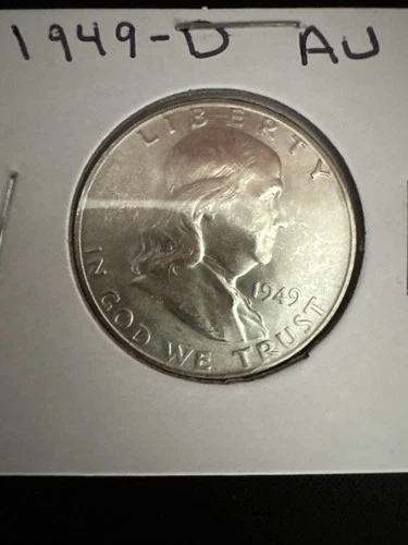 1949 D Franklin Half Dollar - AU DETAILS - 90% Silver 50C