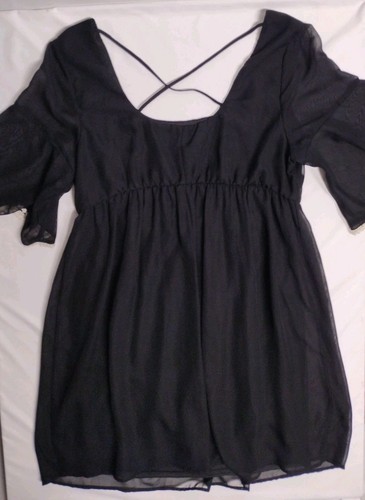 Paper Doll Black Babydoll Dress 1XL Goth Vintage Emo Lined classy casual - Picture 2 of 8