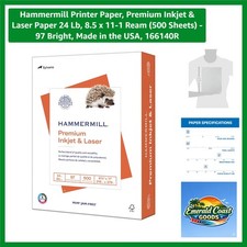 500 Count Inkjet Laser Printer Paper, 24 Lb, 97 Brightness - Acid-Free