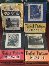 4x Rare Vintage Perfect Picture Puzzle 325 PCS Interlocking Uncounted Collector