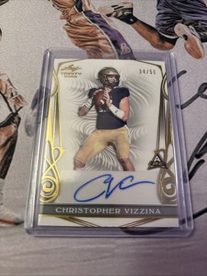 CHRISTOPHER VIZZINA 2023 LEAF TRINITY FOOTBALL ROOKIE AUTO /50