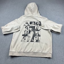 Taylor Swift Hoodie Womens Medium Beige The Eras Tour Sweatshirt Fleece Pullover