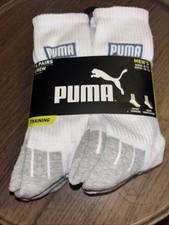 Puma Sportstyle 6 Pair Crew Cut Multicolor Mens Socks Size 10-13 Shoe Size 8-12