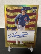 2025 Topps Archives Matt Shaw Rookie Cyber Stats Gold Foil Auto #d /50 Cubs