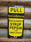 VINTAGE DR CALDWELLS PORCELAIN SIGN SYRUP PEPSIN REMEDY PHARMACYDOCTOR MEDICINE