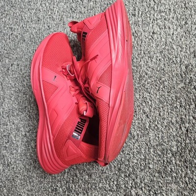 PUMA Red Men's SoftFoam Mesh Athletic Sneakers Lace Up Low Top Running Solid