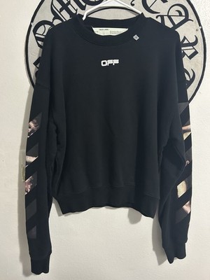 Off-White Main Label OMBA035S20E30004 Men's Black Graphic Sweatshirt S