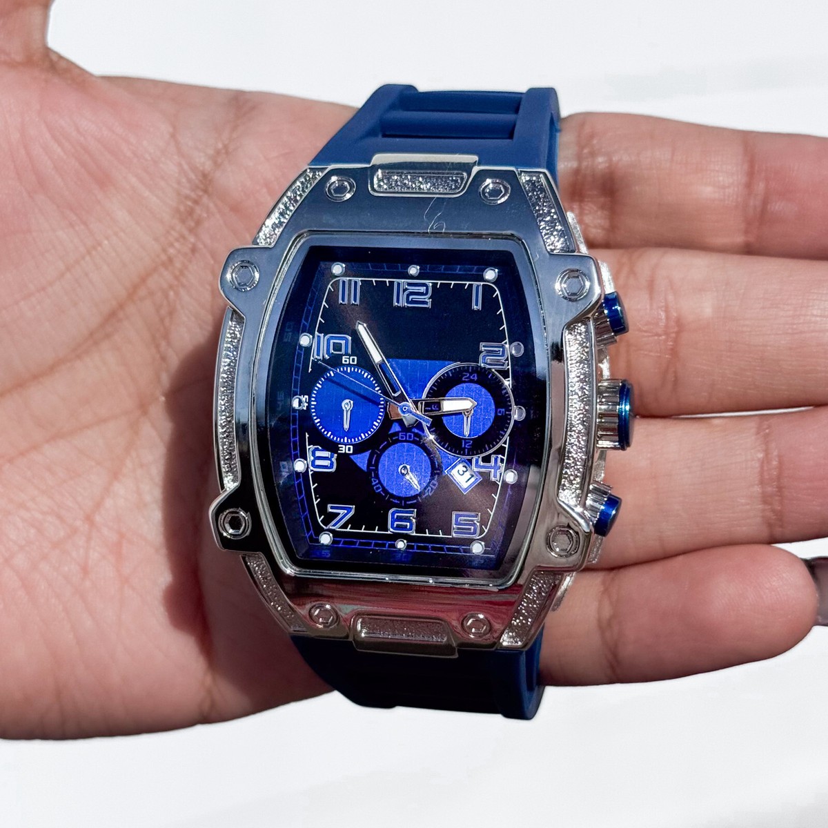 BR.K Brother King Tonneau – Orologio Uomo Al Quarzo, Design Sportivo E Casual, Cinturino In Silicone, Grigio