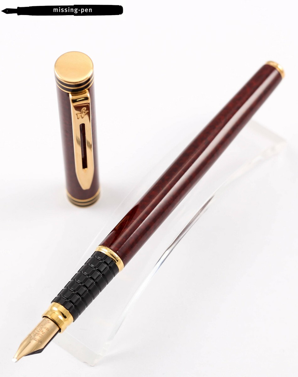 Waterman Exclusive Fountain Pen in Bordeaux Red Marble with 18 K L