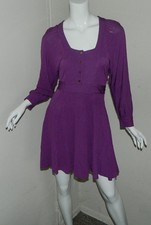 New Women Juicy Couture Solid Purple Work Casual Long Sleeve Bridget Dress S 