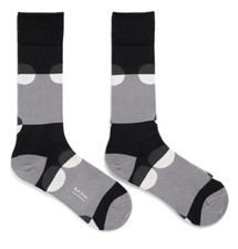 Paul Smith Men's Crescent Polka Dot Socks in Gray, One Size, NWT