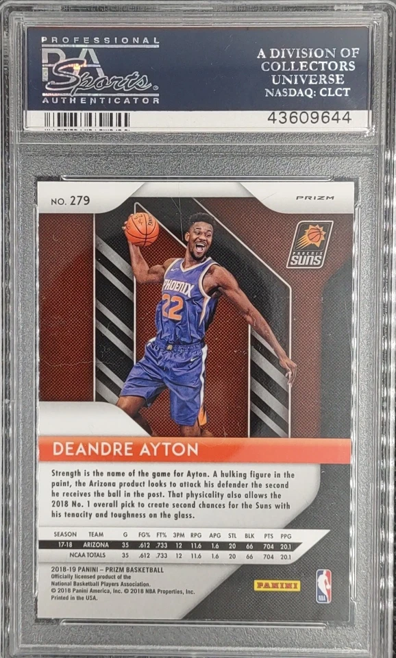 DeAndre Ayton 2018 Panini Prizm Silver #279 RC PSA 10 Suns Rookie