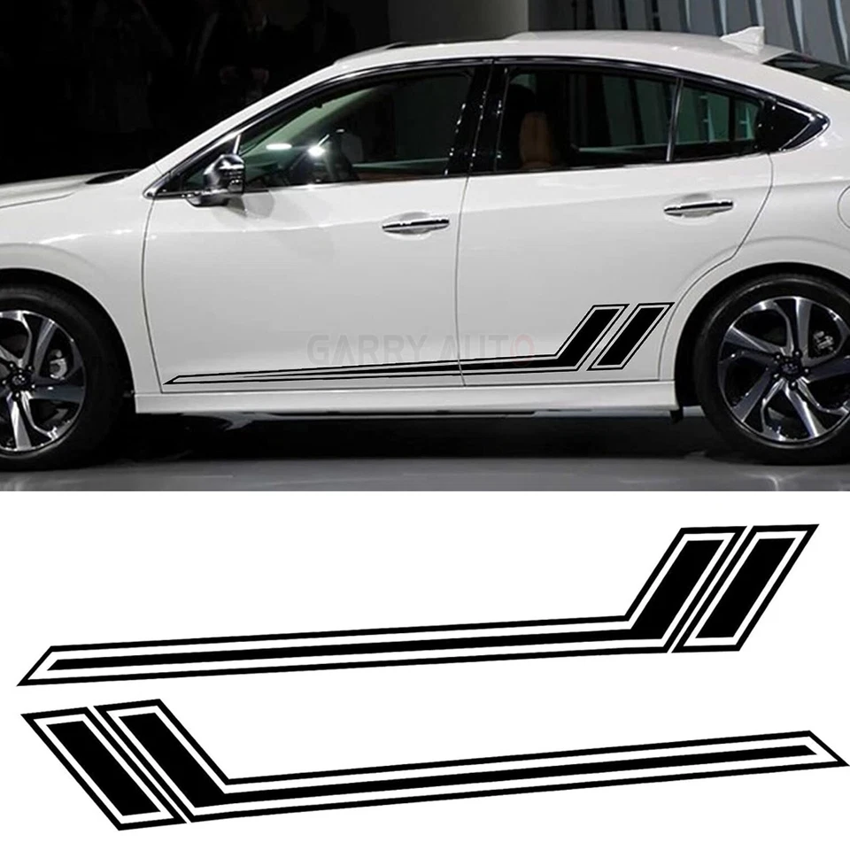 Black Side Door Fender Hash Stripes Vinyl Sticker For Hyundai Elantra Veloster - Imagem 4 de 4