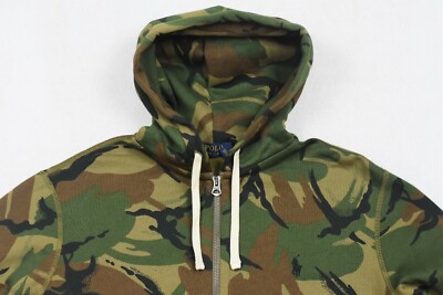 Polo Ralph Lauren Camo Hoodie Full Zip Camouflage Fleece Jacket S