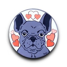 Black French Bulldog Dog Valentines Day Magnet Handmade Holiday Gift 3.5"