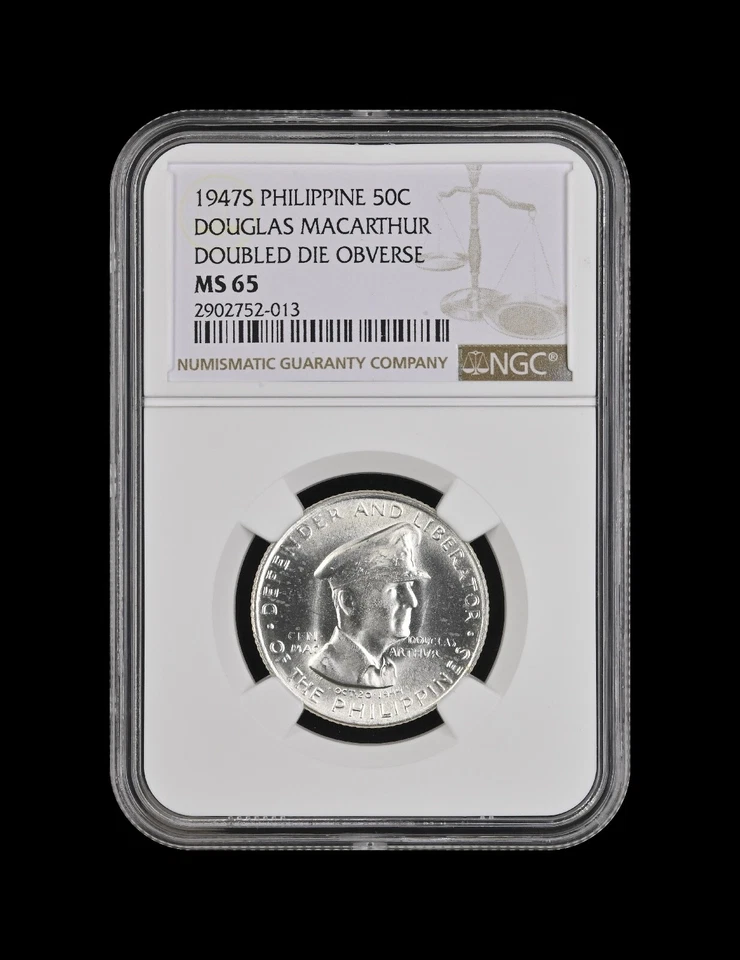 PHILIPPINES. 1947, 50 Centavos, Silver - NGC MS65 - Gen MacArthur Allen-R-1a DDO - Image 2 of 4