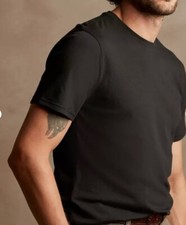 Banana Republic Men's Short Sleeve Crew Neck Premium Wash T-Shirt Black Small