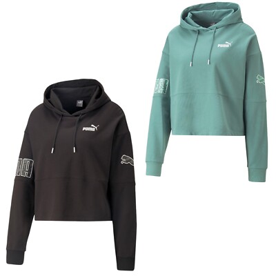 Puma Power Colorblock Sommer Hoodie Pullover Kapuzenpullover kurz für Damen