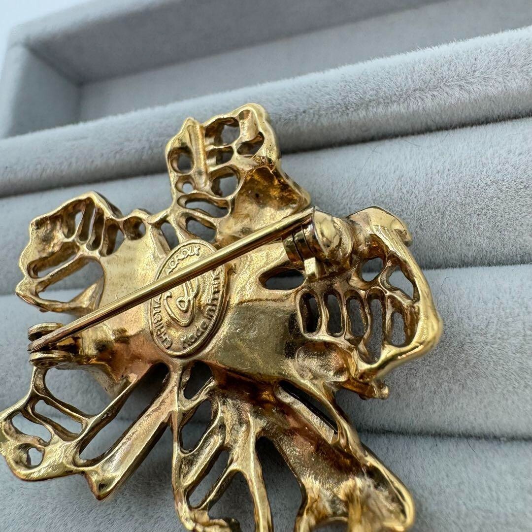 Vintage CHRISTIAN LACROIX France Brooch Gold Tone 1990s Used