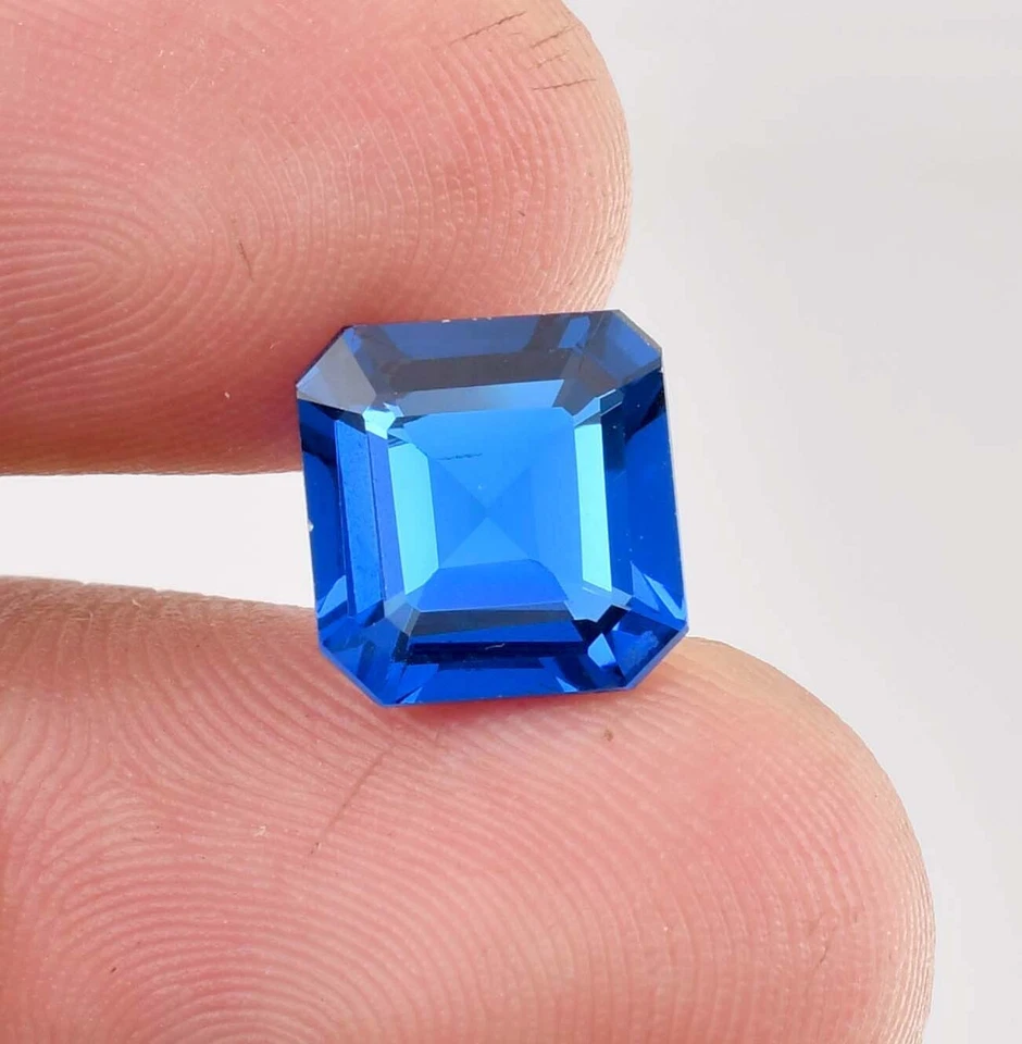 Piedras preciosas de turmalina Mozambique azul océano natural de 9 x 9 mm 4,60 quilates certificadas Foto 4 de 4