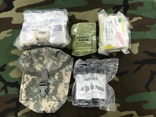 US Military MOLLE Double IFAK  First Aid Kit with Supplies PLUS 2 TOURNIQUETS