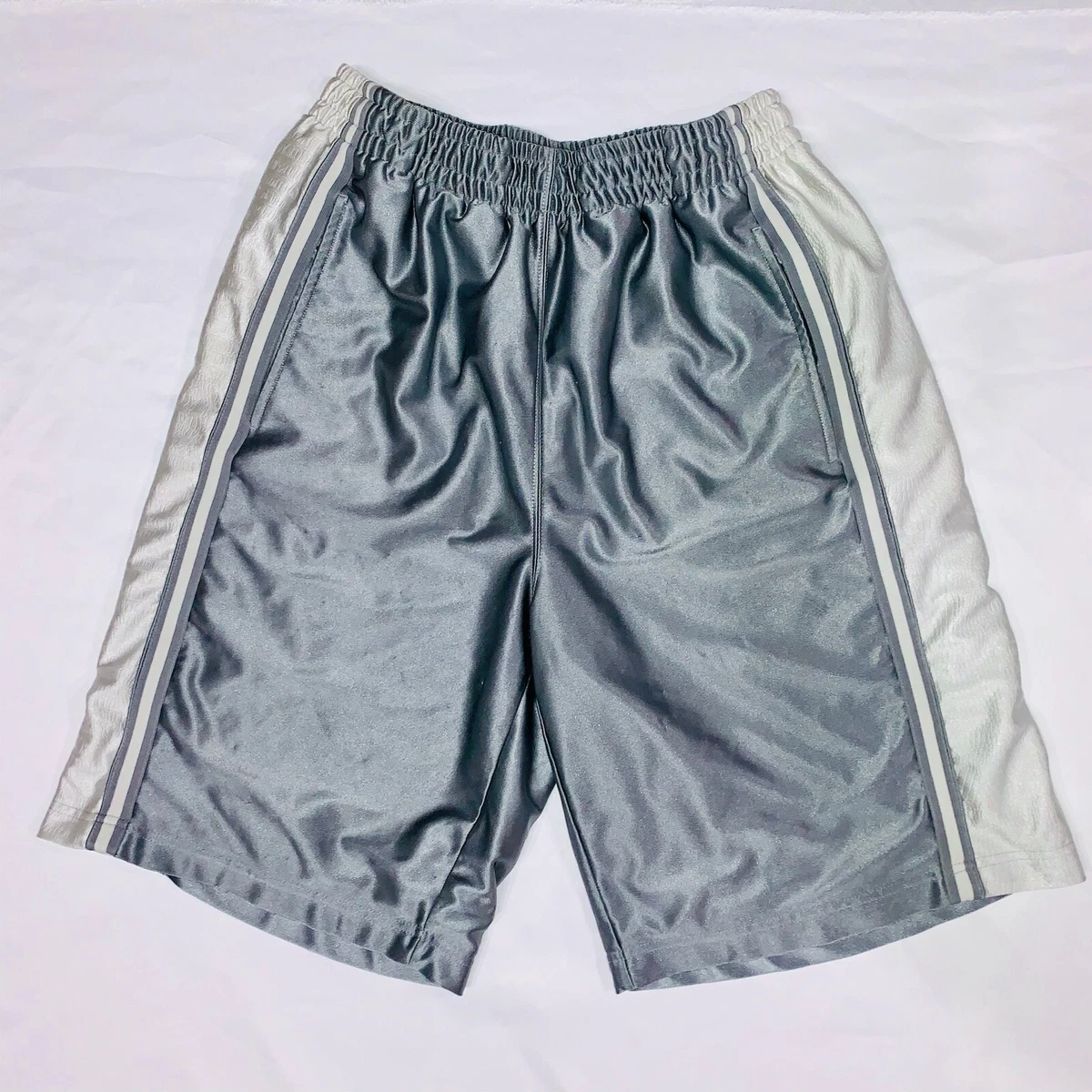 Tek Gear Dazzle Basketball Shorts Silky Shiny Silver Medium