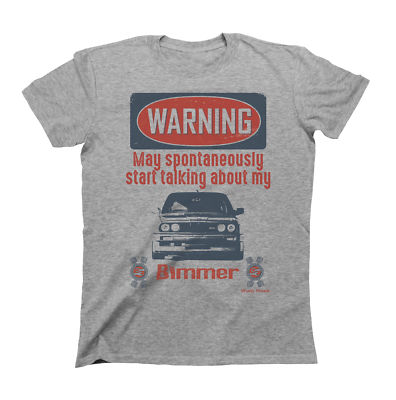 Herren Warnung BMW E30 Bimmer Qualität T-Shirt Auto Retro Umweltfreundlich Geschenk