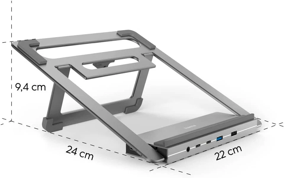 HAMA 12in1 USB-C Docking Station Connect2Office 2x HDMI DP 4K@60Hz LAN USB-A - Bild 2 von 4