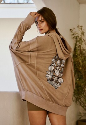 Free People Movement All Your Love Logo Hoodie Oversize Slouchy