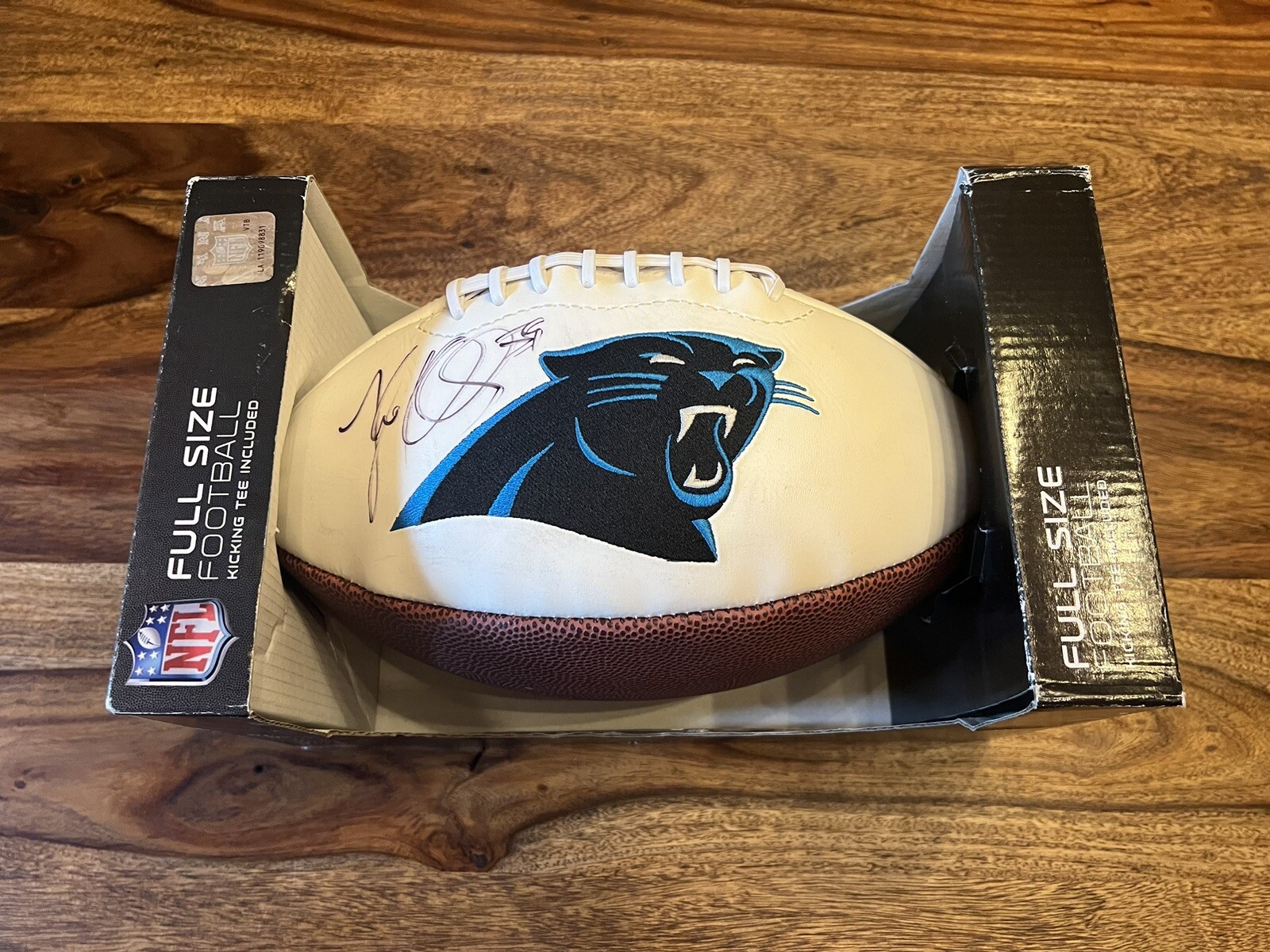 Luke Kuechly Autographed Signed Carolina Panthers Logo Football- Beckett Authenticated 