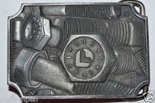 WOW Vintage 1978 LAWSON PRODUCTS Nuts  Bolts Solid Pewter Belt Buckle RARE
