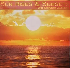 2025 Sun Rises & Sunsets 12-Month Wall Calendar 12 x 24 inches