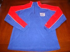 NEW YORK GIANTS REEBOK YOUTH 1/4 ZIP PULLOVER FLEECE JACKET X-LARGE 18-20 BLUE