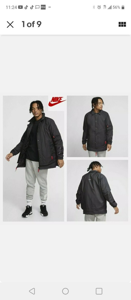 Rare! New Mens Nike Kyrie Protect Full Zip Jacket Coat Black