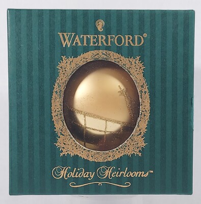 Waterford Ornament Holiday Heirlooms Winter Wonderland Avoca Gold Ball ...