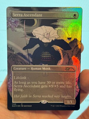 1X FOLIE Serra Aszendent BORDERLESS MINT MTG Magic Secret Lair Kozyndan CEDH EDH