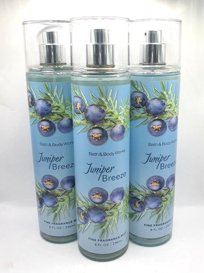 BATH AND BODY WORKS JUNIPER BREEZE BODY MIST 8 FL OZ EACH (SET OF 3)