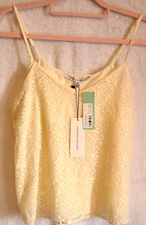 Collective Concepts Ivory Lace Top NWT Very SmallStain On Neck As Shown In Photo