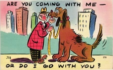 Comic Humor ARE YOU COMING WITH ME OR DO I GO WITH YOU? Vintage Postcard